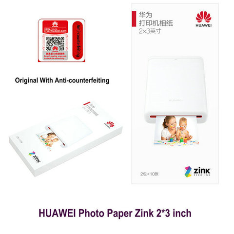 Papel fotográfico HUAWEI Zink 2*3 pulgadas Original con antifalsificación para impresora portátil de bolsillo HUAWEI Mini AR CV80 ► Foto 1/6