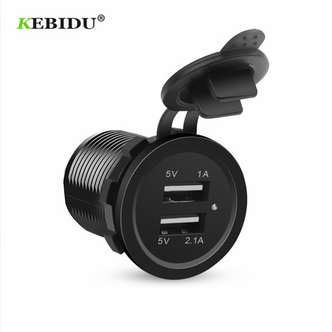 KEBIDU-cargador USB Dual para coche, adaptador de encendedor de cigarrillos de 2 puertos, Cargador USB de 5V, adaptador de corriente para teléfonos inteligentes DC12V-32V ► Foto 1/6