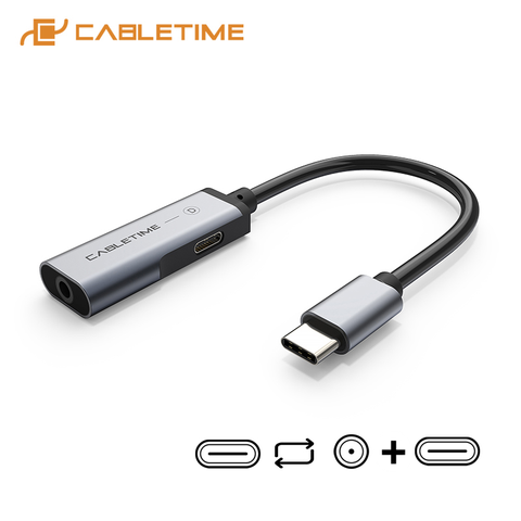 2022 CABLETIME adaptador de USB-C a Aux de 3,5mm para auriculares Jack OTG Digital divisor para Huawei P30 LG Xiaomi Samsung Nota 10 C328 ► Foto 1/6