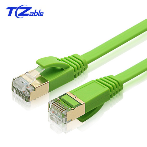 Cat 7 Cable Ethernet plano RJ45 Lan Cable de red RJ 45 Cable de conexión de Cable para ordenador portátil de escritorio módem Cable de enrutador 0,5 M 1M 2M 3M ► Foto 1/6