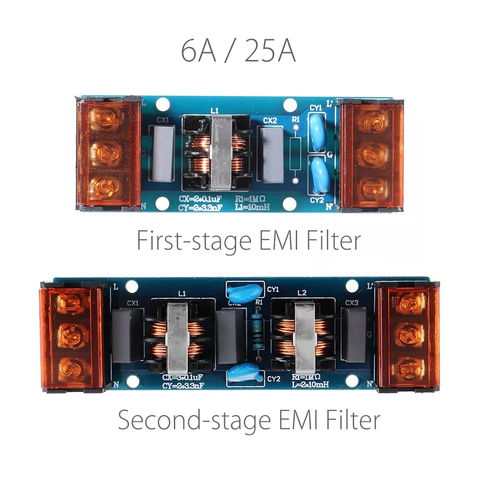 6A/25A Primera etapa segunda etapa EMI de filtrado de Audio potente filtro purificador de alimentación AC 50/60HZ Electro interferencia magnética ► Foto 1/6