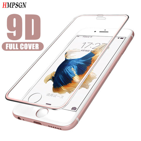 Protector de pantalla completo para iPhone, vidrio templado de aleación de aluminio 9D para iPhone 6 6S 8 7 Plus, 11 Pro X XS MAX XR 5 SE 5S ► Foto 1/6