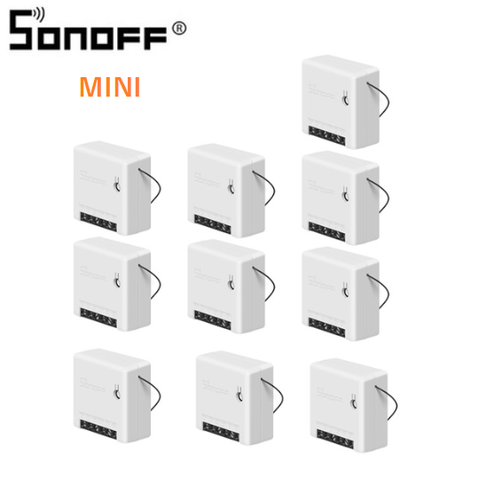 1-10 Uds. Sonoff Mini interruptor Wifi de dos vías inteligente Wifi DIY interruptor de automatización del hogar inteligente interruptor de Control remoto trabajo con Alexa ► Foto 1/6