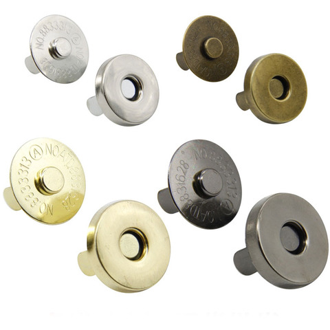 50 unids/lote bolsos prácticos magnético botones de Metal cierres a presión artesanía de botones de imán DIY accesorios 14/18mm ► Foto 1/6