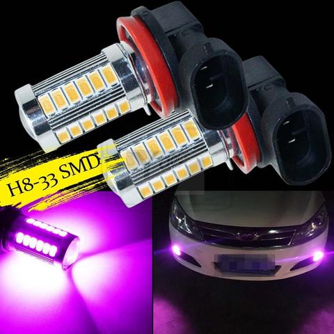YaaGoo-bombillas de conducción para luz LED antiniebla para coche, lámpara H8 H11 33SMD, color morado y rosa ► Foto 1/6