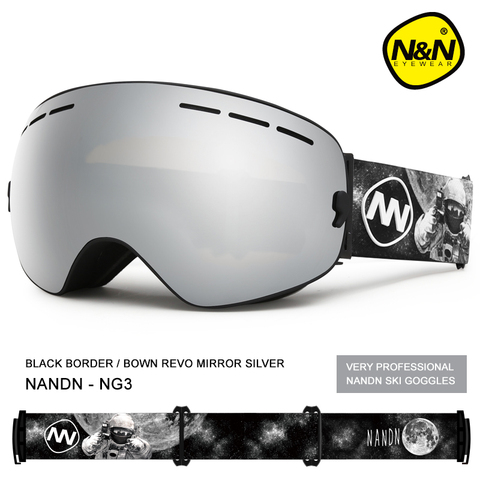 NANDN-Gafas de esquí antiniebla de doble capa, con protección UV400, para snowboard, esquí grande ► Foto 1/5