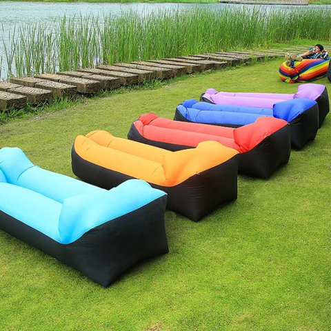 Sofá cama inflable, bolsa de aire hinchable rápido de buena calidad, saco de dormir, para playa y aire libre, tendencia, 240x70 cm ► Foto 1/6