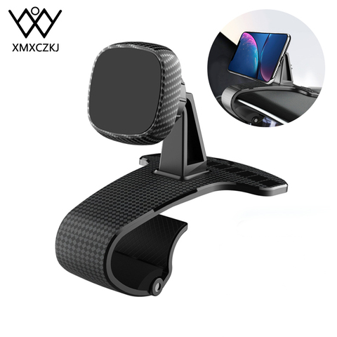 XMXCZKJ Soporte magnético para teléfono móvil Tablero magnético para teléfono en el coche para iPhone 11 7 Xiaomi mi Spring Clip Display Bracket ► Foto 1/6