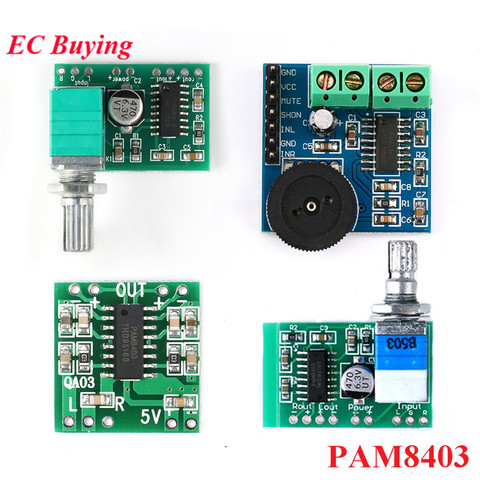 Módulo de placa amplificadora PAM8403, Mini 2,5 V a 5V, 2x3W, Audio de potencia Digital, 2 canales, 3W, Control de volumen, fuente de alimentación USB para Arduino ► Foto 1/6