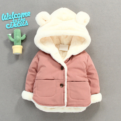 Chaquetas de invierno frío para bebés, abrigos gruesos para niñas, chaquetas de terciopelo con capucha cálidas, prendas de vestir exteriores para niños de 0 a 4 años, traje de nieve ► Foto 1/6