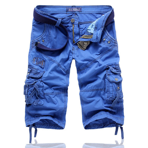 Pantalones cortos de alta calidad para hombre, ropa informal de diseñador, varios bolsillos, de algodón, talla grande, AF5822 ► Foto 1/1
