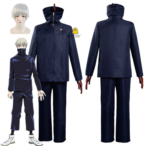 Jujutsu Kaisen-Disfraz de Anime Toge Inumaki, peluca con Top + Pantalones, uniforme escolar para fiesta de Halloween y Navidad, trajes para hombres y mujeres ► Foto 1/6