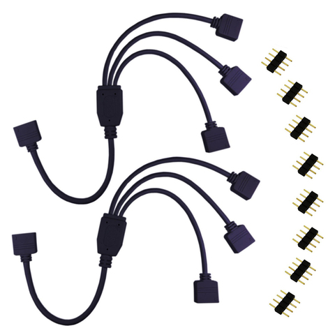 ARGB 5V 3Pin 12v 4pin RGB de extensión de adaptador de Cable de 30cm 1 A 1, 2, 3, 4 cable divisor para MSI A SUS ASRock AURA LED tira de iluminación ► Foto 1/6