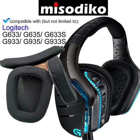 Misodiko de almohadillas de cojines y Kit de diadema para Logitech G633 G933 G635 G935 G633S G933S juegos auriculares almohadillas ► Foto 1/6