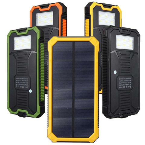 Cargador de lámpara de Camping de 20000mah de energía Solar Ultra delgado de tres pruebas con su propia función SOS ► Foto 1/6