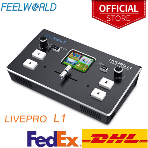 FEELWORLD-Mezclador de vídeo multiformato, conmutador USB 3,0, 4 entradas HDMI, producción de cámara para transmisión en vivo, LIVEPRO L1 ► Foto 1/6