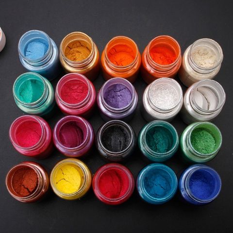 Polvo de Mica en 20 colores, pigmento de perla para tinte de resina epoxi, polvo Mineral de Mica Natural, 2022 nuevo y bonito Color ► Foto 1/6