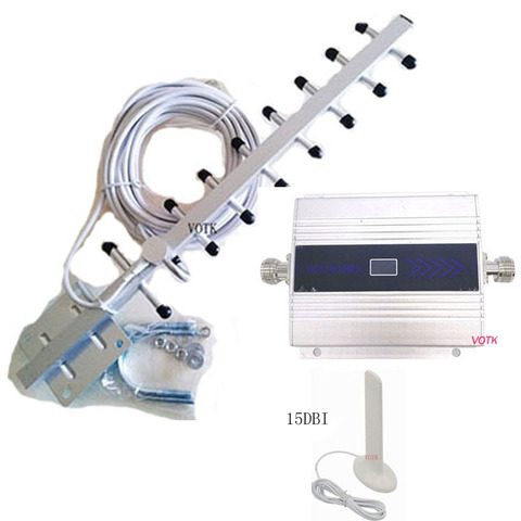 Repetidor de teléfono móvil 4G LTE Amplificador de señal móvil, amplificador DCS de 1800mhz, con antena interior de 15dbi, juego completo ► Foto 1/4