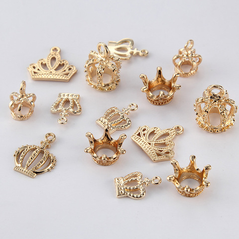 10 unids/lote oro Color Metal princesa corona colgante DIY pulsera accesorios para accesorios de joyería hechos a mano artesanía Material ► Foto 1/6