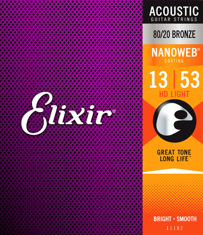 Elixir Original 16182 / 11182 acústico fosfuro de bronce con NANOWEB de HD luz 13-53 (para Taylor guitarras) ► Foto 1/1