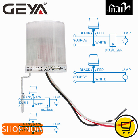 GEYA-Interruptor de Control de luz fotoeléctrico, Sensor de luz de foto operado para sesión fotográfica automática, 10A, 16A, 20A, 30A, 220V ► Foto 1/6