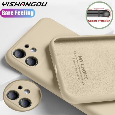 Funda de silicona líquida para móvil, carcasa de lujo suave para iPhone 12 Pro Max X XS Max 7 8 Plus 11 12 Pro Max 12 Mini 7 8 6 6s ► Foto 1/6