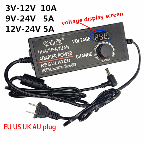 Adaptador universal ajustable de corriente alterna 220v a 12 5 voltios 18v multi voltaje 9v fuente de alimentación ac/dc 10 a 220v a 12v 24 v adaptador ► Foto 1/6