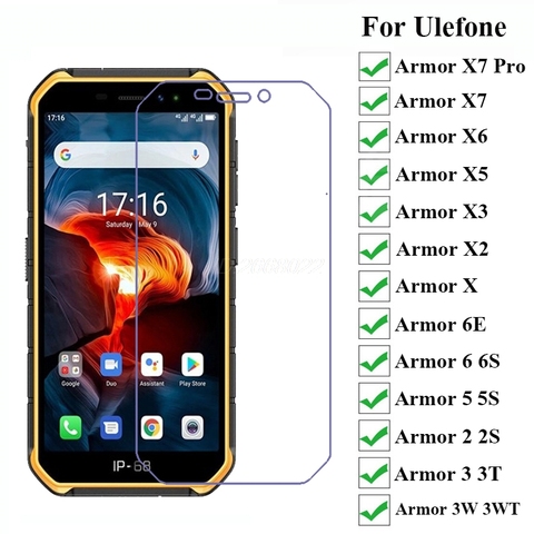 10-1PC de vidrio templado para Ulefone armadura X7 Pro película en Ulefone Armor X X2 X3 X5 X6 6E 6S 6 5S 5 2 2S 3 T 3W 3WT Protector de pantalla ► Foto 1/6