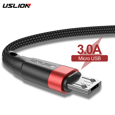 USLION Cable Micro USB 3A de carga rápida Cable de datos USB Cable para Samsung Xiaomi Redmi Note 4 5 Android Microusb carga rápida 3M 2M ► Foto 1/6