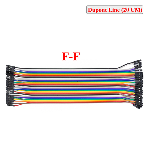 Cable de puente hembra a hembra, 40 Uds. En fila, 20cm, 2,54mm, 1pin, 1p-1p ► Foto 1/2