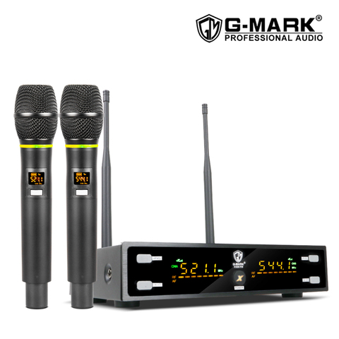 G-MARK X320FM-micrófono inalámbrico profesional para karaoke, Frecuencia ajustable cuerpo de metal, 80M, para cantar, fiesta ► Foto 1/6
