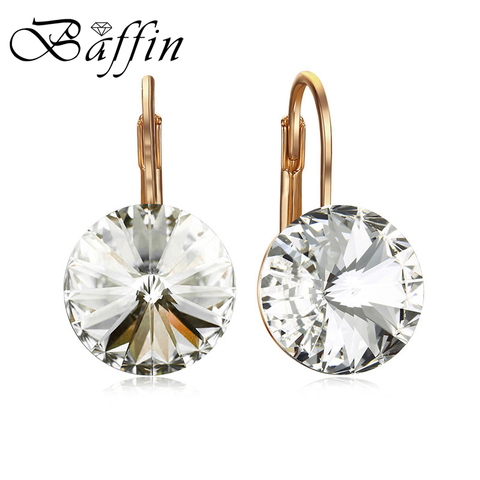 BAFFIN, pendientes de tuerca clásicos de Bella, cristales de Swarovski a la moda, Color dorado y plateado, Piercing redondo, joyería de fiesta para regalo de mujer ► Foto 1/6