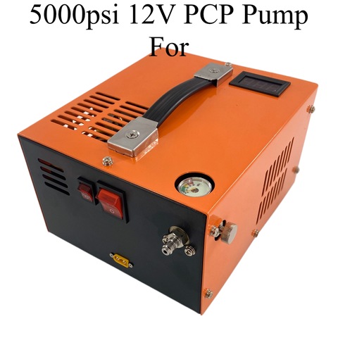 Compresor de aire PCP de 12V, 5000psi, 400bar, 40mpa, Mini bomba PCP con transformador de 220V, inflador de alta presión para caza de coches ► Foto 1/6