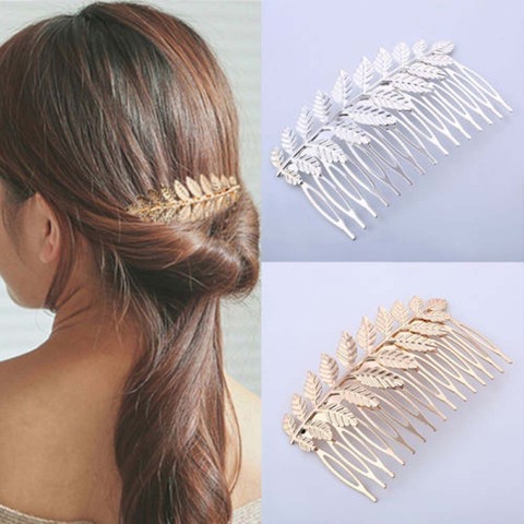 Peine de pinza de pelo con hojas de árbol para mujer, accesorios para el cabello, horquilla de Metal para boda, peines para el pelo, accesorios herramientas de estilismo, 1 Uds. ► Foto 1/5