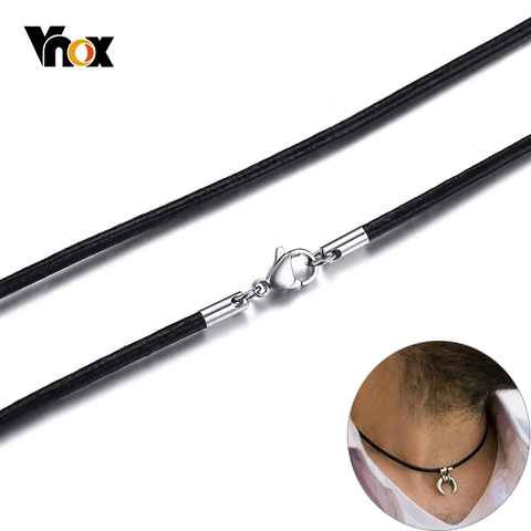 Vnox-Cadena de cuero genuino Unisex, gargantilla de 20 