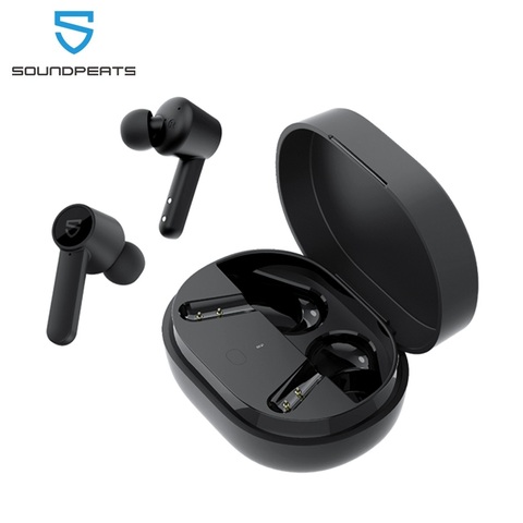 SOUNDPEATS Q-auriculares, inalámbricos por Bluetooth 5,0, auriculares con carga, con controlador táctil de 4-MIC y 10mm, USB-C ► Foto 1/6