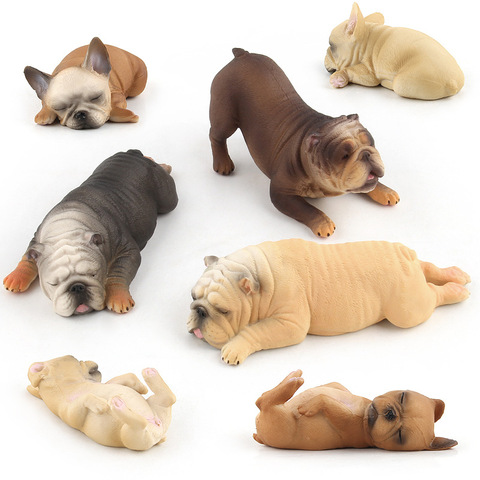Simulación Animal francés mascota perro Bulldog en miniatura figura coleccionable juguetes los niños figuras de acción niños divertido juguete Decoración ► Foto 1/5