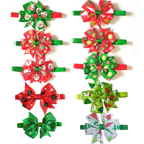 Pajarita navideño para perro, Collar ajustable para perro, corbatas de lazo para mascotas, SUMINISTROS DE ASEO para fiesta, pajarita para mascotas, 50 Uds. ► Foto 1/6