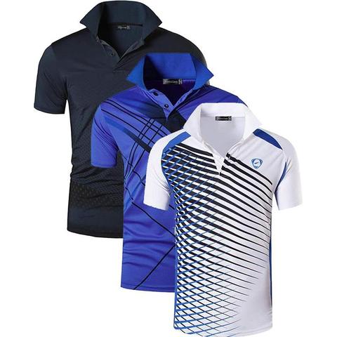 Jeansian-camisetas deportivas para hombre, POLOS, POLOS de Golf, tenis, bádminton, Dry Fit, de manga corta LSL195 PackE, 3 paquetes ► Foto 1/6