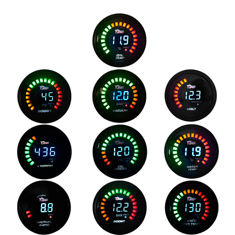 Medidor de presión de aceite, tacómetro, voltios, aire, combustible, EGT, medidor de vacío Digital, 2 