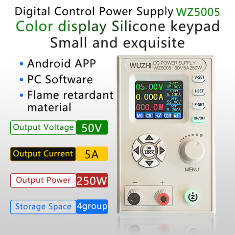 WZ5005 DC convertidor Buck CC CV 50V 5A módulo de potencia ajustable regulada fuente de alimentación de laboratorio 5V 12V 24V comunicación ► Foto 1/6