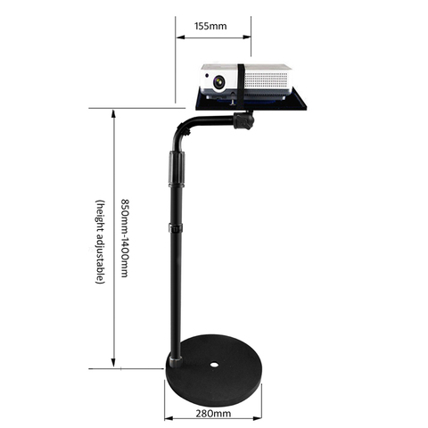 PMA-T6S-85160II-P 5KG 850-1400MM universal para proyector monopod soporte portátil piso titular ajustable en altura con la bandeja de 34x24cm ► Foto 1/1