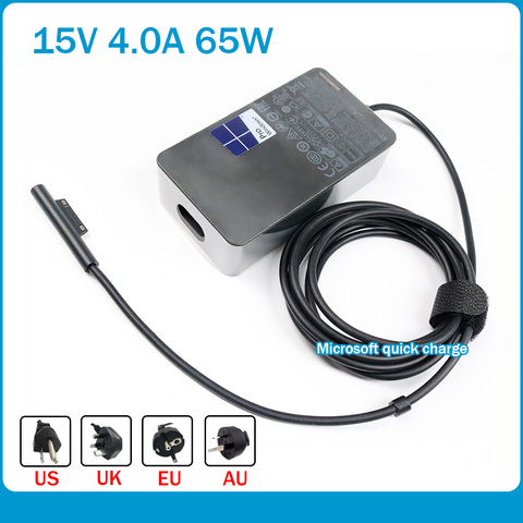 15V 4A 65W tablet pc cargador 1706 para Microsoft Surface Pro 4 1724 superficie de portátil modelo 1705 portátil AC adaptador con puerto usb de 5V ► Foto 1/6