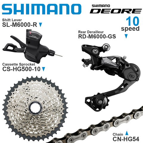 SHIMANO-palanca de cambios DEORE M6000, 10v Grupo, con desviador trasero izquierdo/derecho, piñón de Cassette, cadenas COG, 10 velocidades, Original ► Foto 1/5