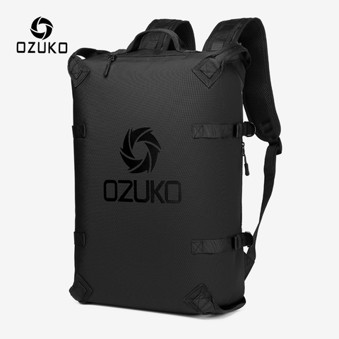 OZUKO-mochila impermeable de viaje para hombre, morral de moda para exteriores, para motocicleta, ordenador portátil de 15,6 pulgadas, para adolescentes ► Foto 1/6