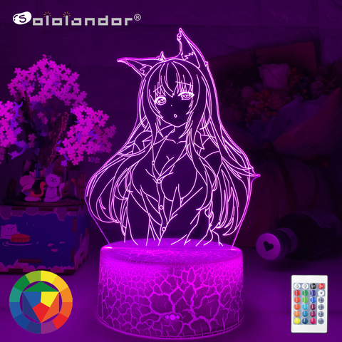 SOLOLANDOR-luces Led de noche de anime japonés para decoración de dormitorio, iluminación nocturna de regalo, 3d Waifu de lámpara de mesa, envío directo de fábrica, novedad ► Foto 1/6