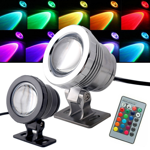 Luz de inundación LED RGB impermeable IP68, foco bajo el agua para fuente, piscina, estanque, focos para acuario, Bombilla para jardín al aire libre, lámpara de 12V 85-265V ► Foto 1/6