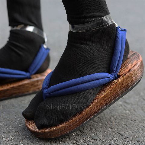 Anime Cosplay de demonio asesino Kimetsu No Yaiba zuecos Geta Oriental Samurai japonés traje de hombre de mujer de madera pantuflas Paulownia ► Foto 1/6