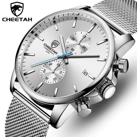 Reloj Masculino CHEETAH nuevo diseño de reloj de cuarzo de negocios de los hombres relojes de lujo superior de acero inoxidable resistente al agua reloj de pulsera ► Foto 1/6