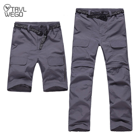 TRVLWEGO-pantalones de secado rápido para hombre, pantalón de tela fina, desmontable, a prueba de rayos ultravioleta, para senderismo, primavera y verano ► Foto 1/6